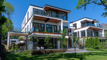 Fototapeta premium Modern Home with a Large Backyard