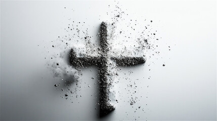 a powdered cross, the glory of the cross, and a trace