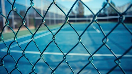 Fototapeta premium tennis court big fence with generative ai