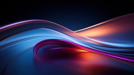 Fototapeta premium Abstract colorful wave design with blue, purple, and orange hues.