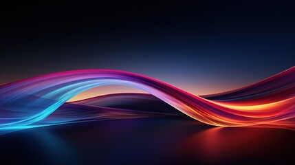 Abstract colorful waves on a dark background.