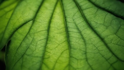 A symphony of green: close-up on a leaf's intricate veins