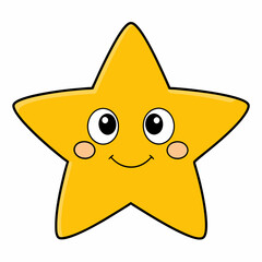 cute star isolated on white, cute star vector illustration, star vector art, star silhouette, Cartoon star vector icon, star line art,eps