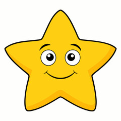 cute star isolated on white, cute star vector illustration, star vector art, star silhouette, Cartoon star vector icon, star line art,eps