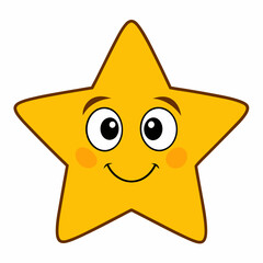 cute star isolated on white, cute star vector illustration, star vector art, star silhouette, Cartoon star vector icon, star line art,eps