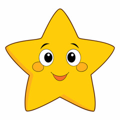 cute star isolated on white, cute star vector illustration, star vector art, star silhouette, Cartoon star vector icon, star line art,eps