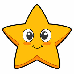 cute star isolated on white, cute star vector illustration, star vector art, star silhouette, Cartoon star vector icon, star line art,eps