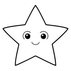 cute star isolated on white, cute star vector illustration, star vector art, star silhouette, Cartoon star vector icon, star line art,eps