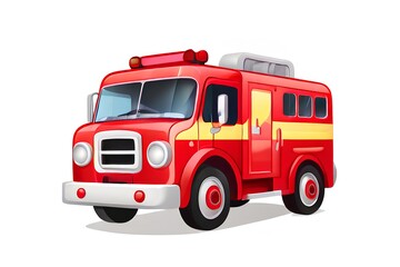 fire truck vector illustration, Cute fire truck icon