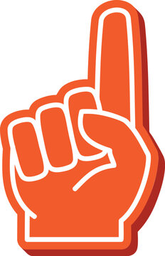 Pointing finger foam hand gesture color icon