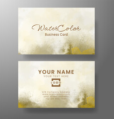 Business card with abstract watercolor background