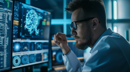 a cybersecurity expert working on data encryption and protection using augmented reality artificial intelligence technology 