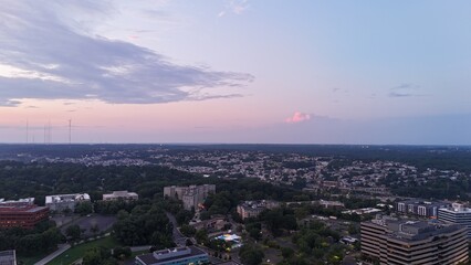 Fototapeta premium View of outskirt of Philadelphia at dusk