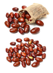 jujube or chinese date on white background