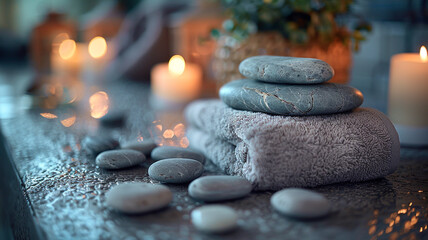 spa still life with stones