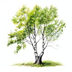 Obraz premium the AI Image Generator, Green tree isolated on white background