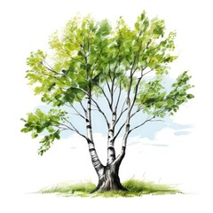 Obraz premium the AI Image Generator, Green tree isolated on white background