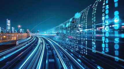 Fototapeta premium Digital Highway: Where Technology Meets Progress