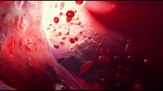 red blood-bearing plaques antibodies float through the arteries