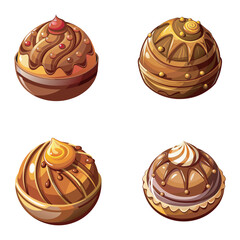 set of easter eggs with chocolate