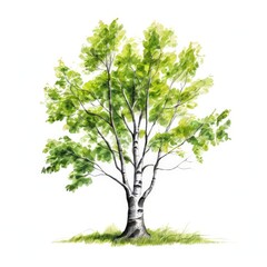 Fototapeta premium the AI Image Generator, Green tree isolated on white background