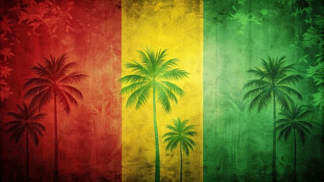 Green, yellow, and red reggae background with a vibrant and tropical feel , Reggae, music, Jamaican, dancehall, background