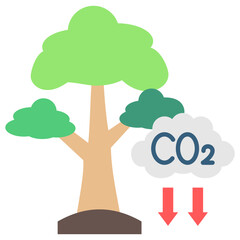 Carbon Offset multi color icon, related to ecology and environment theme. Use for modern concept, UI or UX kit, web and app development.