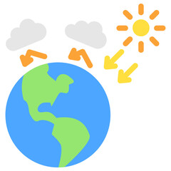 Greenhouse Effect multi color icon, related to ecology and environment theme. Use for modern concept, UI or UX kit, web and app development.