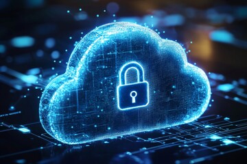 Illustration of Cloud Security Services Technology created with Generative AI