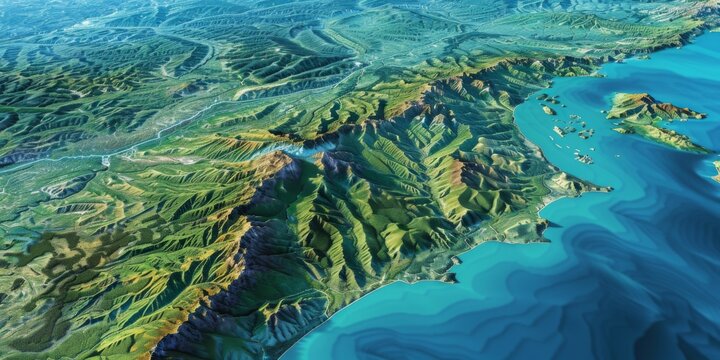 Comprehensive Geographic and Urban Layout Map of Java Island with Major Cities, Landmarks, and Natural Features