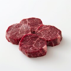 Ostrich Steak Raw On White Background