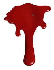 Red paint dripping. Blood spill. Liquid blob