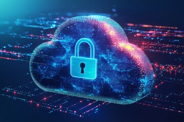 Illustration of Cloud Security Services Technology created with Generative AI