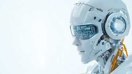 Futuristic robotic android with advanced AI technology