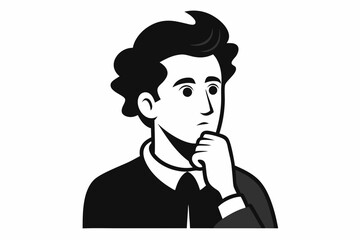 
A man Thinking silhouette vector illustration isolated on a white background