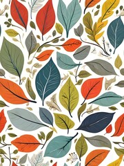 Fototapeta premium leaf only, scandinavian art style, nature inspired colors, vector, white background