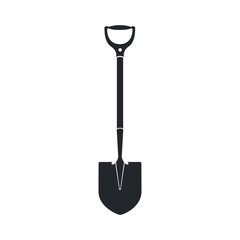 Shovel Silhouette Icon. Gardening tool.