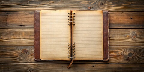 Vintage blank open notebook for creative writing or journaling , vintage, blank, open, notebook, creative, writing, journaling