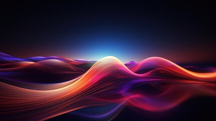 Abstract vibrant color gradient waves against a dark background.