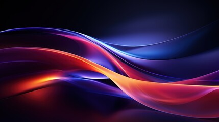 Obraz premium Abstract vibrant waves in red, blue and purple on a black background.