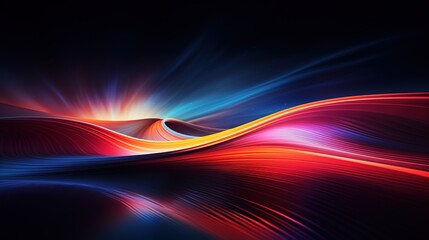 Abstract wave with vibrant colors on a dark background.