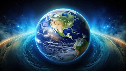 Fototapeta premium Planet earth listening to sounds of civilization and nature, earth, global, noises, listening, sounds