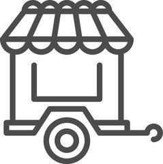 Street market cart icon. Fast food stall