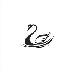 Obraz premium Graceful Swan Logo with Elegant Curves in a Serene Design