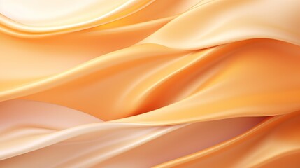 Fototapeta premium Abstract orange and white background with flowing, rippling fabric texture.