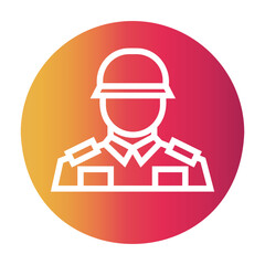 soldier profile Gradient icon