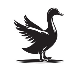 silhouette of a duck