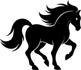 silhouette of a horse racing animal