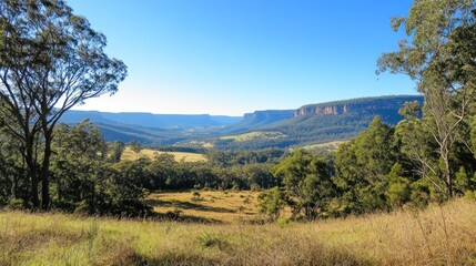 Obraz premium Scenic Mountain View with Lush Green Valley