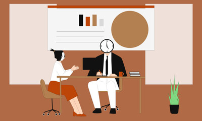 male boss and employee in a meeting